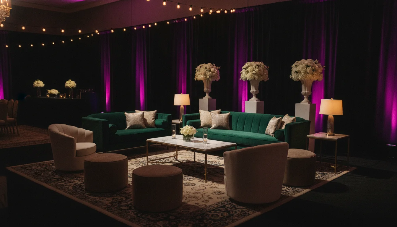 Salon de réception à l'ambiance feutrée